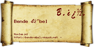 Bende Ábel névjegykártya