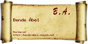 Bende Ábel névjegykártya